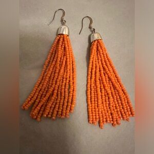 Orange beaded earrings